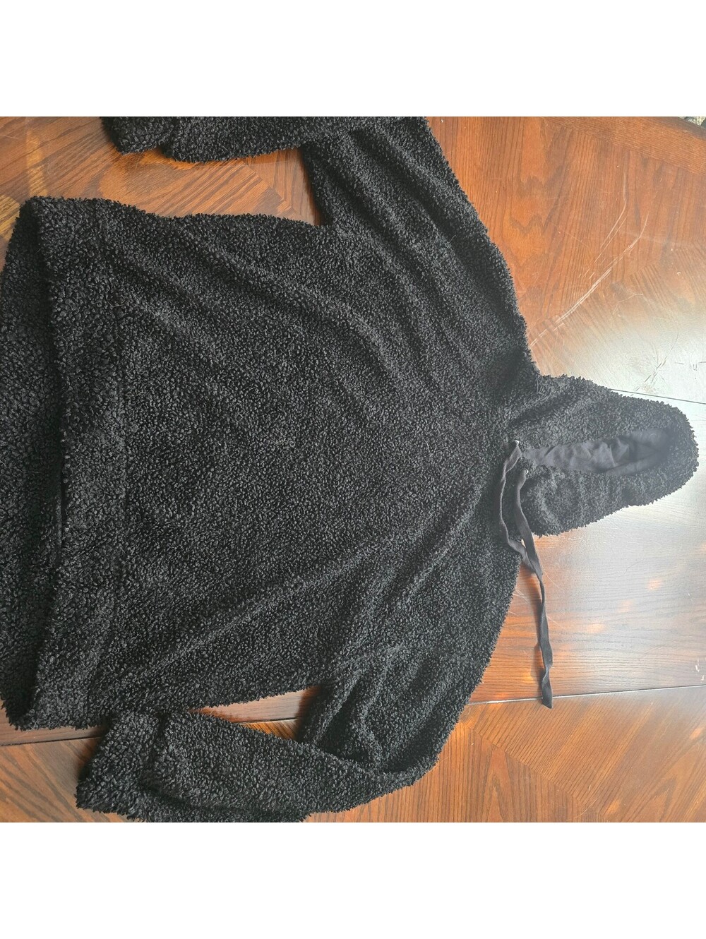 Wild Fable black sherpa hoodie size xl cozy fuzzy pullover with drawstring hood